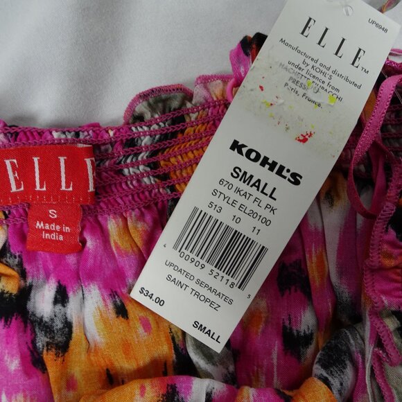 Elle Women Colorful Top Size S - Picture 5 of 8